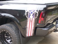 PAIR Americn Flag Deer Camouflage Truck Bed Stripe Decals Stickers