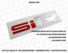 SiR JDM Rear Hatch Trunk Emblem Badge Premium Clear Decal for CRX CIVIC EF8 EF9
