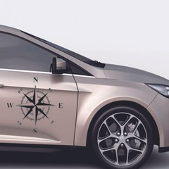 DIY Sticker Navigation Compass Graphics Vinyl Decal For Car Body Hood Trim Black