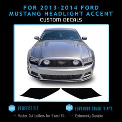 For 2013-2014 Mustang Headlight Accent Graphic Decal V2 – Satin Metallic Vinyl