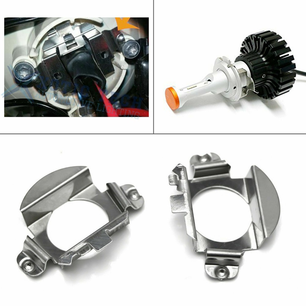 H7 LED Headlight Bulbs Adapters Holders Retainers For Mercedes-Benz CLA250 C300