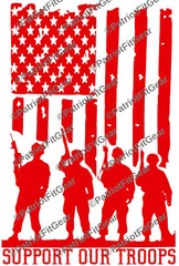 Support Our Troops,Military,Flag,Navy,Army,USAF,USCG,Sticker,Vinyl Decal