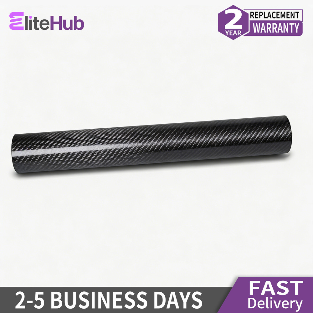 7D Premium Super Gloss Black Carbon Fiber Vinyl Wrap Bubble Free Air Release 6D