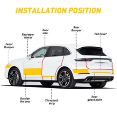10FT Carbon Fiber Adhesive Tape Car Door Sill Protector Strip Anti Scratch Scuff