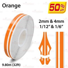ORANGE Roll Pin Stripe PinStriping Solid Line Adhesive Tape Vinyl Car STICKER