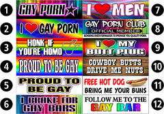 Funny Gay Porn Gag / Bumper Stickers / YOU CHOOSE ANY 3 – STICKER – DECAL