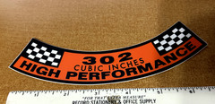 302 & 351 High Performance air cleaner decals stickers ford mustang cougar