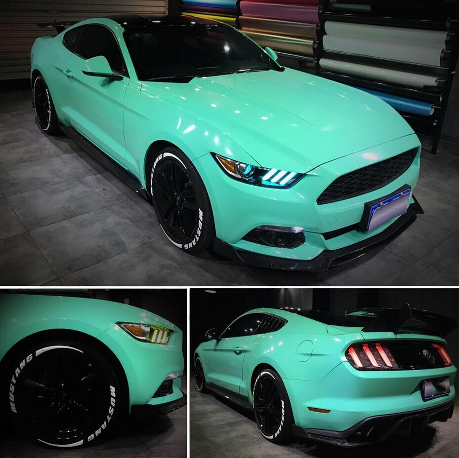 50FT x 5FT High Glossy Vinyl Gloss Film Sticker For Car Wrap Vinyl Mint Green