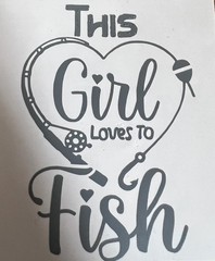 This Girl Loves to Fish/Permanent Vinyl Decal/Fishing