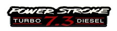 POWERSTROKE 7.3 TD EMBLEM RED/BLACK SATIN CHROME