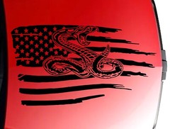 DON’T TREAD ON ME USA Flag Rattle Snake Hood/Door vinyl Decal Fits Chevy Blazer