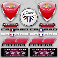 Chevy Camaro Medal Nameplate Sport Car Logo Sticker Vinyl 3D Decal Stripes Decor