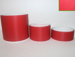 3D Red / Sheet Car PVC Grain Carbon Fiber Vinyl Tape Wrap Sticker Decors Strips