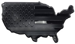ALUMINUM American Flag Decal Sticker Car, Motorcycle, Patriotic US Country Black