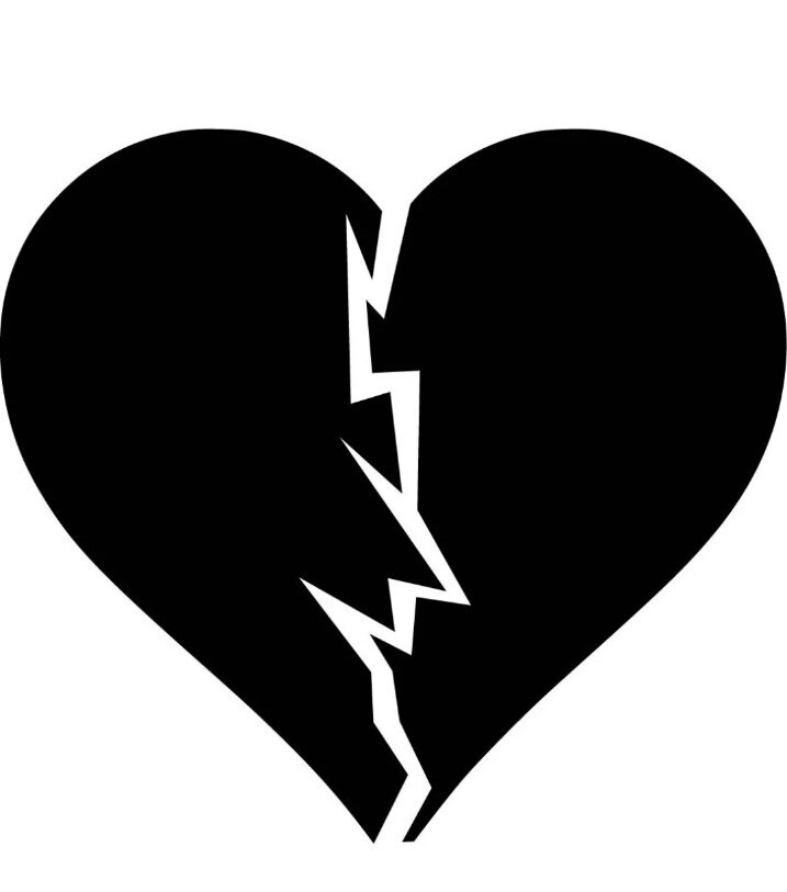 Broken Heart Heartbroken Heartbreaker Vinyl Decal Sticker choose size and color