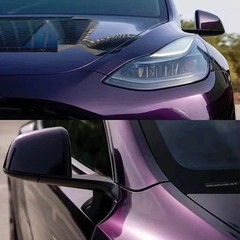 Metallic Midnight Purple Car Sticker Color Change Vinyl Film PET Bubble Free Wra