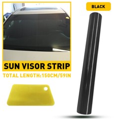 Sun Visor Strip Windshield Banner Vinyl Long Lasting Premium Blank Decal Black
