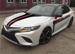 For TOYOTA CAMRY 2018-2022 Car Stickers Bonnet Racing Stripe Side Door Decals