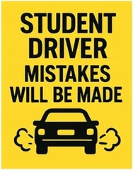 StickerJet Student Driver Mistakes Will Be Made 3×4 Inchs Stickers – Set of 2