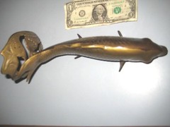 2 Pound Brass Fish Bud Vase Planter Fishing Statue Mancave Lure Bobber