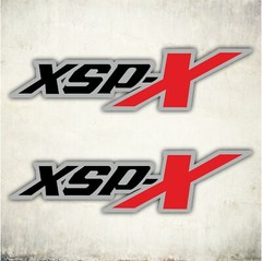 XSP-X decal stickers, black matt red and gray cut design (set)