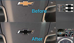 Precut Steering Wheel Bowtie Overlay Color Decal 2014- 2026 Chevy Silverado (2)