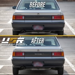 Metallic Silver Vinyl Decal Rear Center Panel for 1988-1991 Honda Civic Sedan
