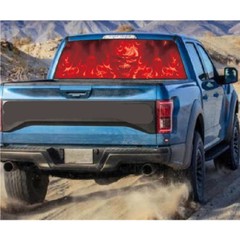 Car Rear Window Sticker Skull Decal Flood Flame Windshield Decor For SUV Pickup