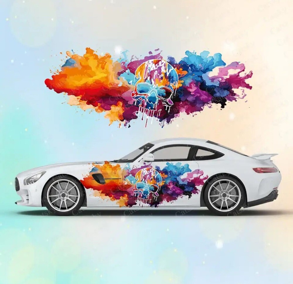 Skeleton Car Decal; Skull Car Decal; Cool Car Decals Both Sides; Car Livery