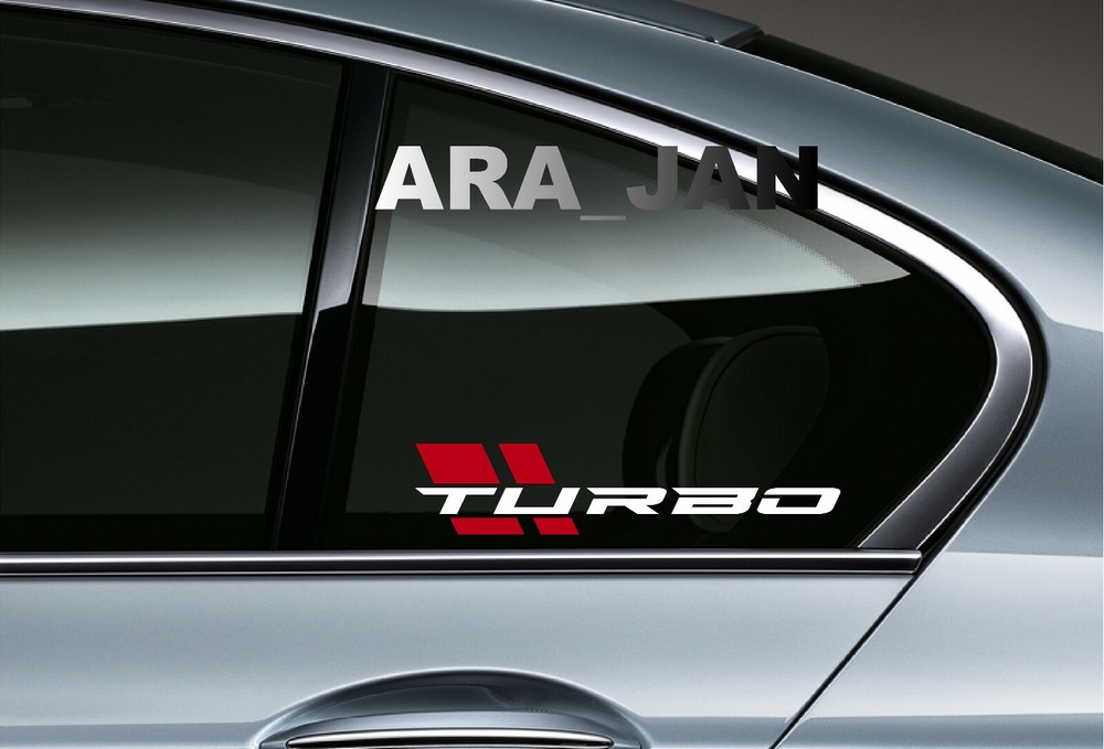 TURBO Decal Sticker Sport car racing stripe window emblem logo motorsport PAIR