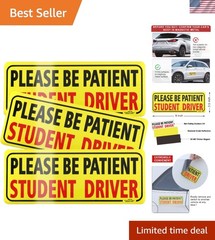 Reusable Reflective Student Driver Magnet – Safety Pack of 3 for Beginners