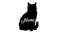 Personalized Cat Sticker Car Decal Include cat’s Name Custom Text Vinyl Window