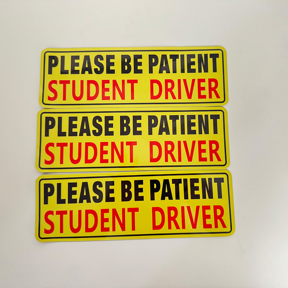 3Pcs Student Driver Magnet Car Signs Please Be Patient Car Bumper Stickers Decal