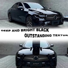 5FTx50FT Double Layer PET Piano Black Vinyl Wrap US Stock Scratch Resistant