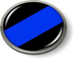 THIN BLUE LINE FOP 3D Domed Emblem Badge Car Sticker METAL Chrome Bezel 3 3/8″