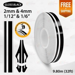 GLOSS BLACK PIN STRIPE Car Model Streamline Adhesive TAPE Decal Vinyl Sticker