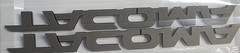 TOYOTA TACOMA EMBLEMS 5 PCS SET/ DOORS AND TAILGATE BLACK MATTE ABS DECALS NEW