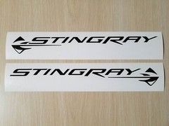Pair C8 Stingray Script and Logo (Left/Right) Decal Stickers for Corvette Cars