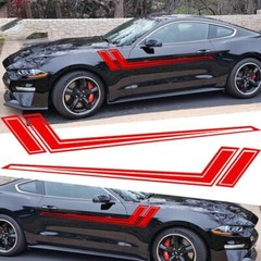 2X Red Sport Racing Car Side Body Side Door Fender Vinyl Decal Sticker Universal