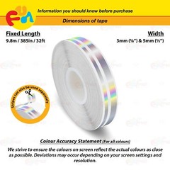 CHROME RAINBOW 9/16″ 15mm Double Lines STRIPE Car Streamline TAPE Vinyl Sticker
