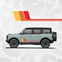 Racing Retro Side Stripe Decal – Ford Bronco Compatible – Universal fit