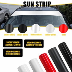 Universal Windshield Banner Matte Gloss Black/White Sun Strip 8″/10″/12″ X 60″
