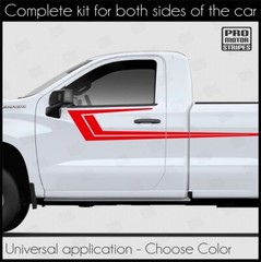 Side Body Accent Stripes Decals For Chevrolet Silverado Colorado S10 WT LT EV