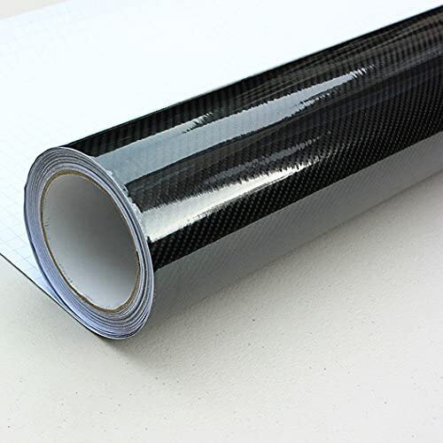 Black 7D Carbon Fibre Vinyl Wrap Sheet Film Sticker Car Wrap Air Bubble Free