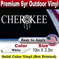 Cherokee Indian Dreamcatcher Car Truck Window Laptop Decal Sticker White 10X3.3