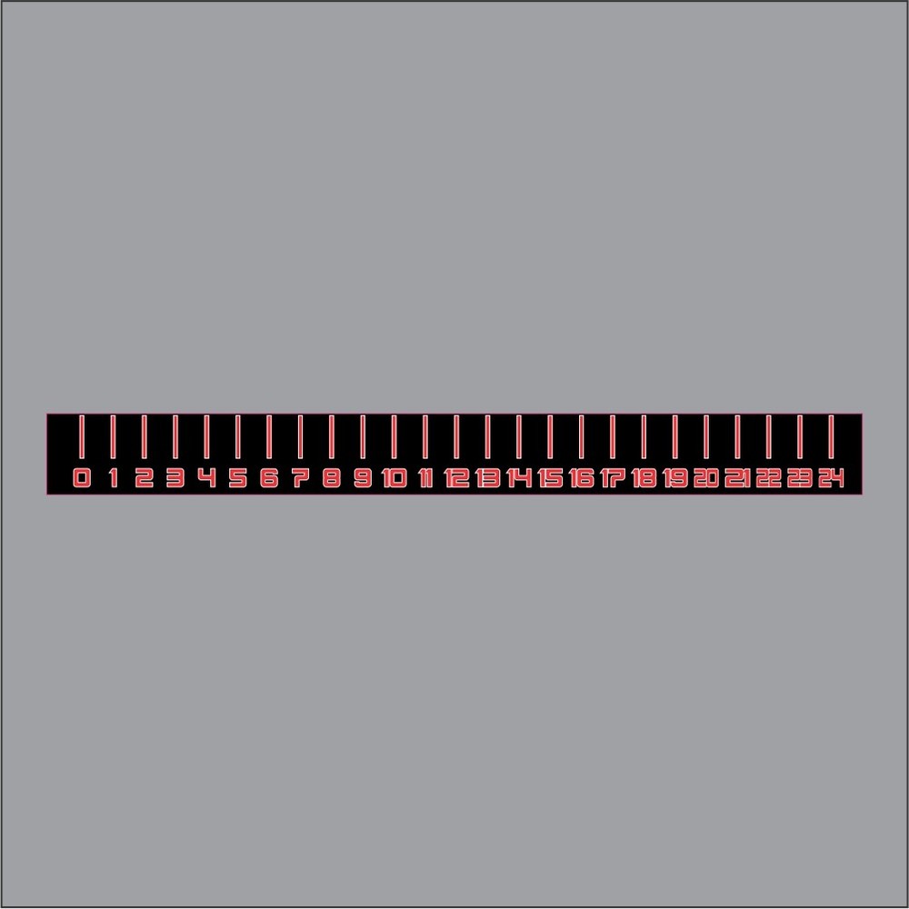 700-124 Black and Red 24″ Fish Ruler Carpet Graphic Decal Sticker for Bass Boats