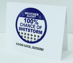 FUNNY Stocking Stuffer HardHat Sticker 100 Percent Chance of Poop Storm Vinyl 3″