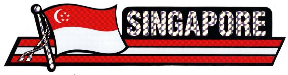 Pack Of 50 Singapore Flag 3″x12″ Reflective Decal Bumper Sticker DCX-212