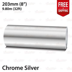 CHROME SILVER 8″ 203mm Roll PIN STRIPE Striping Line TAPE Decal Vinyl Sticker