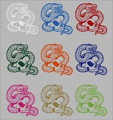 Skull Skeleton Head Snake Car Boat Truck Laptop Window Vinyl Decal Sticker